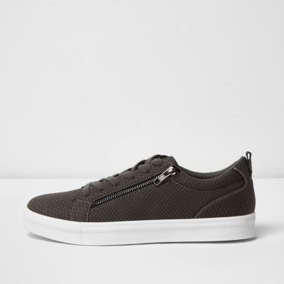 bellissimo leather trainer with zip detail