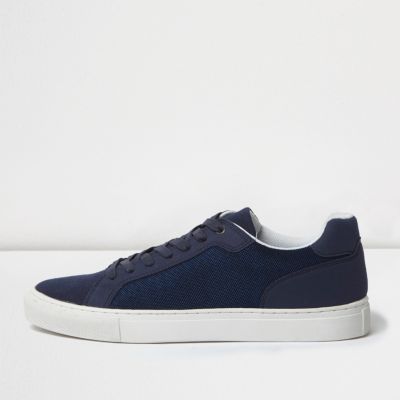 Navy blue lace-up trainers - trainers - shoes / boots - men