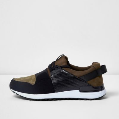 khaki green mens trainers