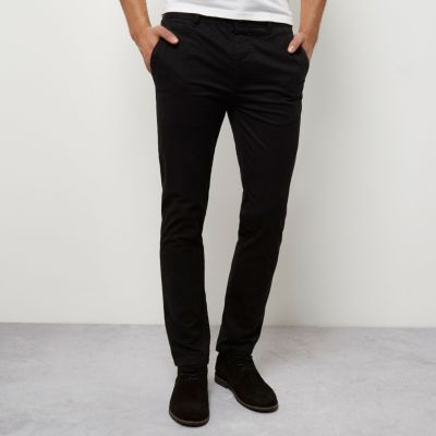 mens black skinny chino pants