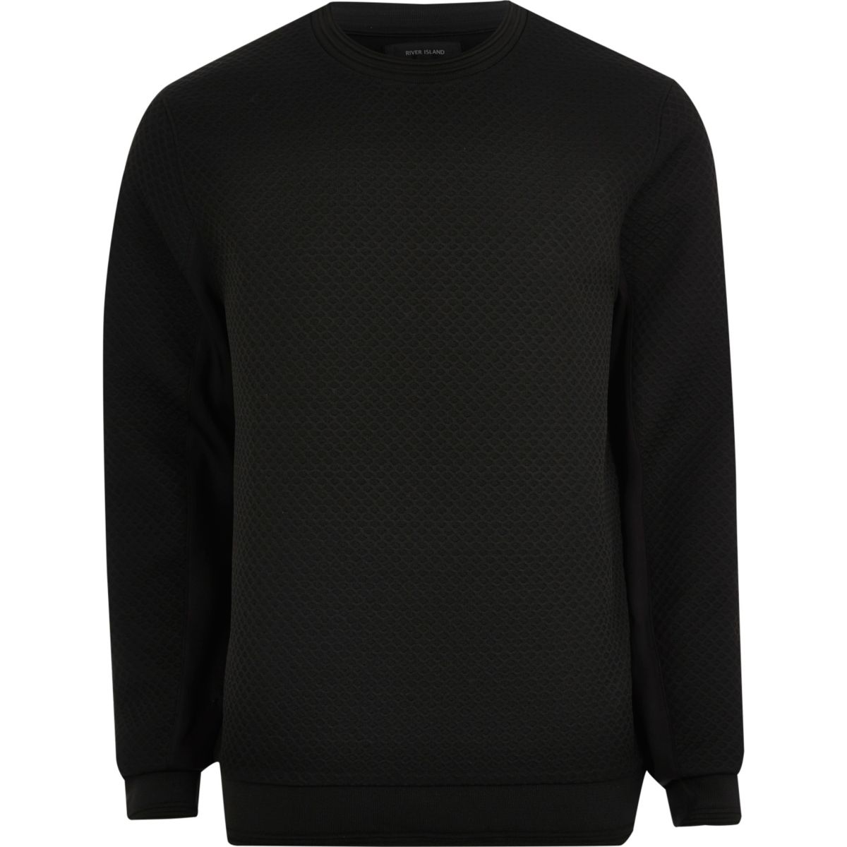 Download Black textured crew neck sweatshirt - Hoodies ...