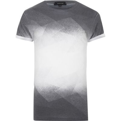 Black faded print T-shirt - print t-shirts - t-shirts / vests - men