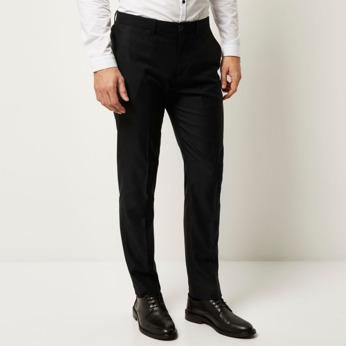 Black slim fit smart trousers - Trousers - Sale - men
