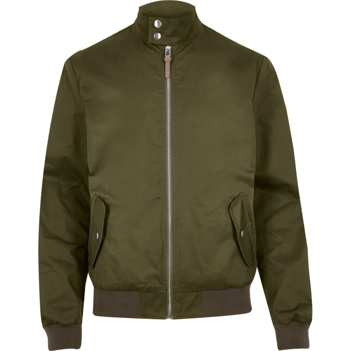 Download Green casual funnel neck Harrington jacket - Coats ...