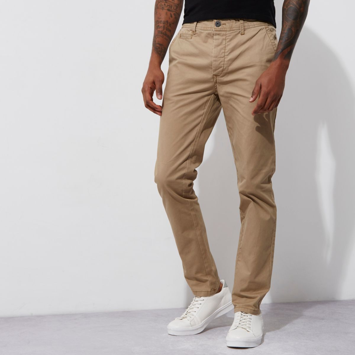 Light brown stretch skinny chino trousers - Seasonal Offers - Sale - men