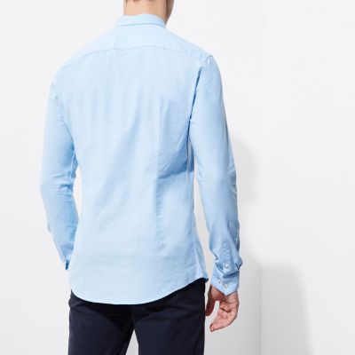 light blue muscle fit shirt