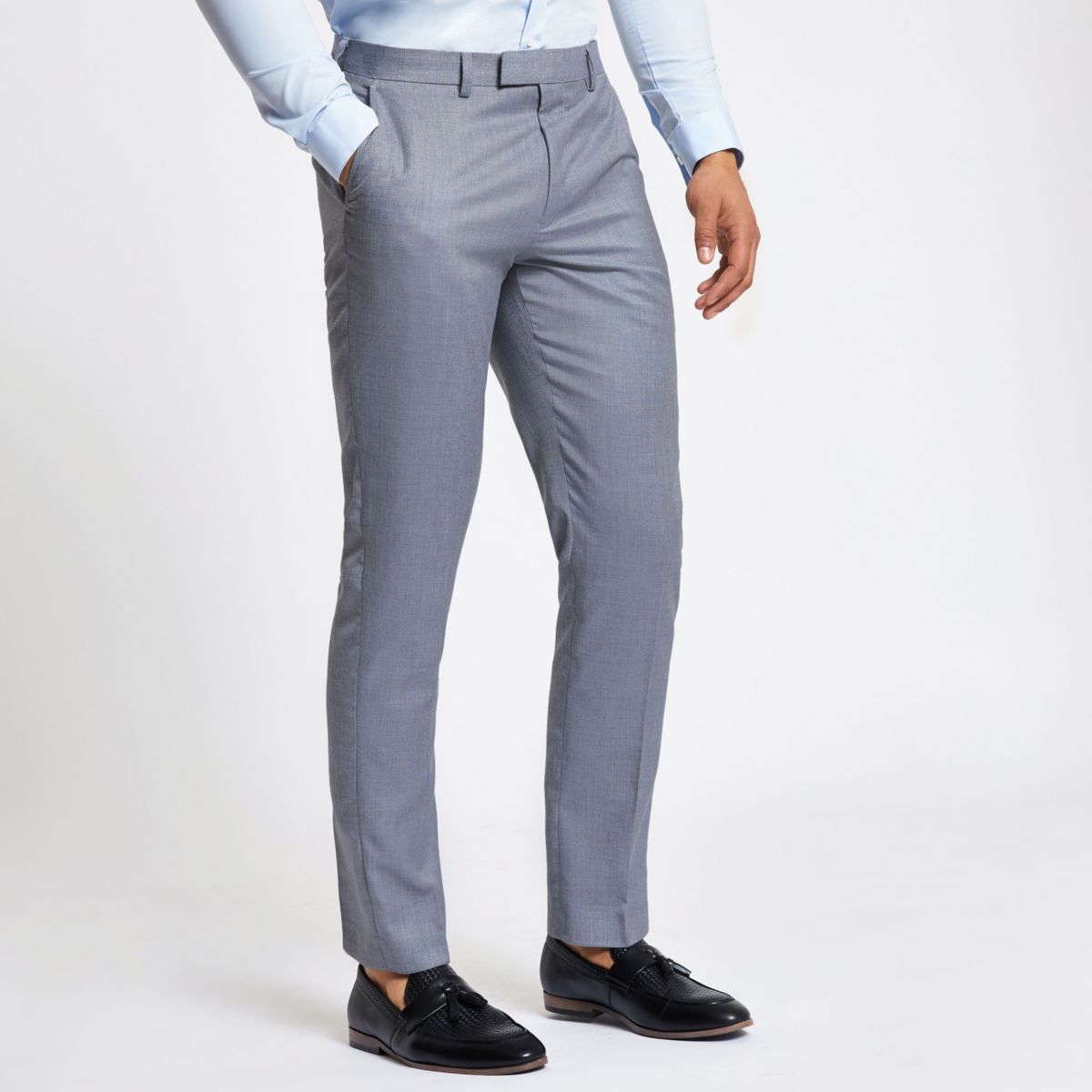 Light blue slim fit suit trousers Suit Trousers Suits men