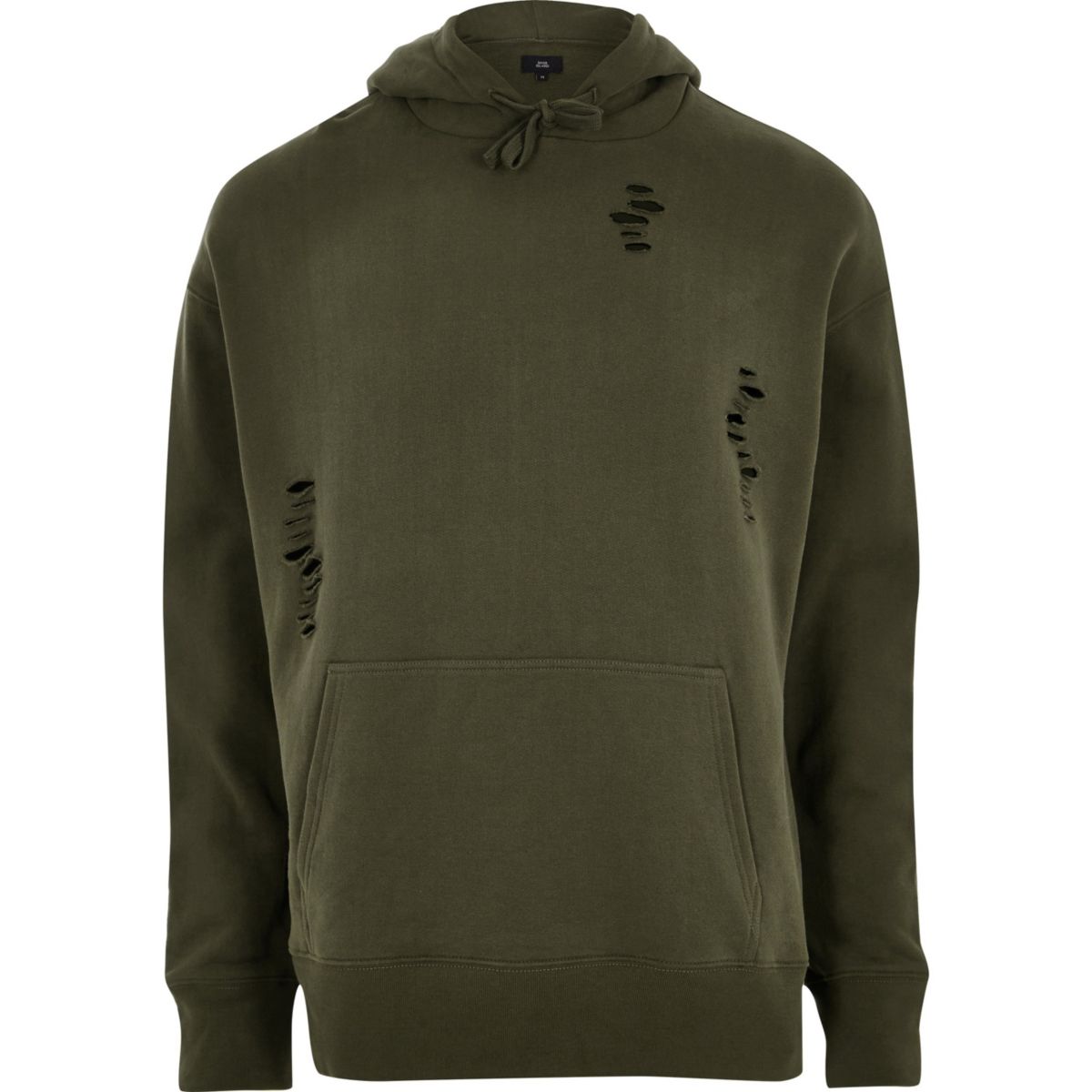 Dark green distressed hoodie - Hoodies - Hoodies & Sweatshirts - men