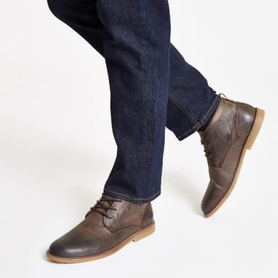 Brown leather desert boots - Boots - Shoes & Boots - men