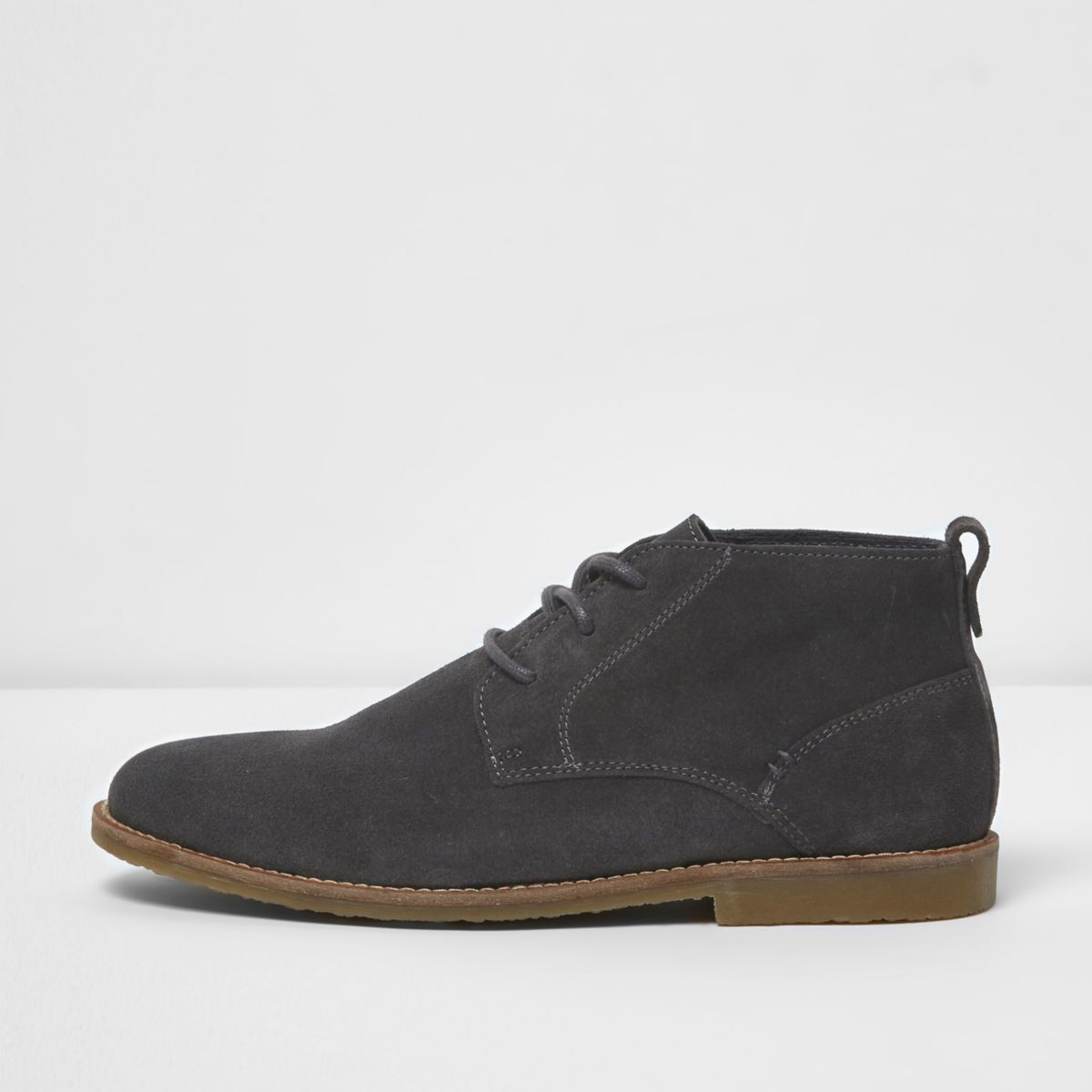 Dark grey suede desert boots - Boots - Shoes & Boots - men