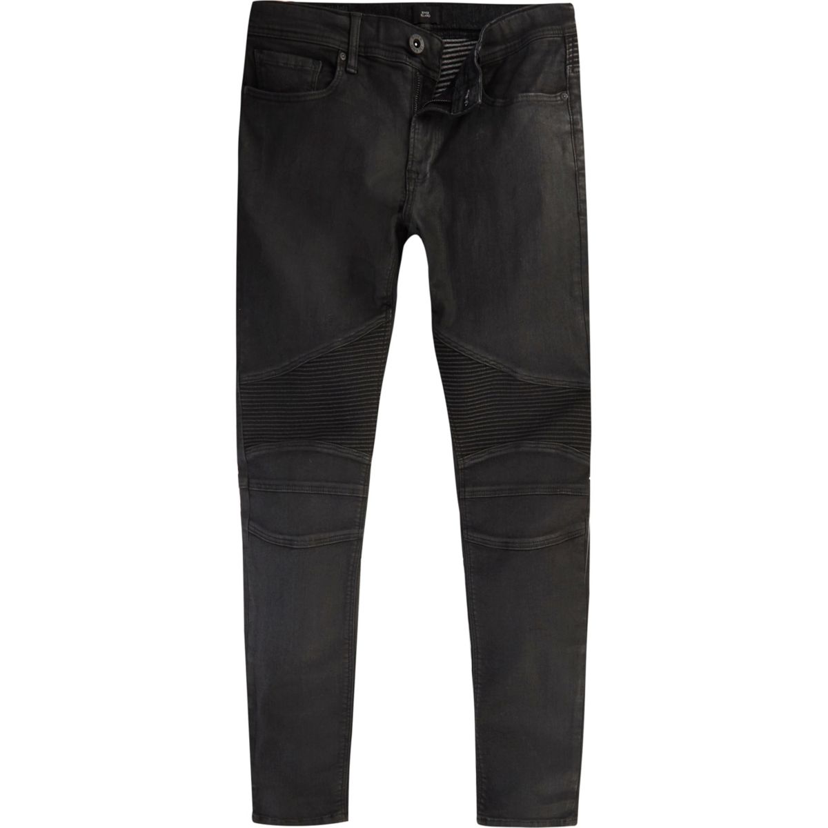 black skinny biker jeans