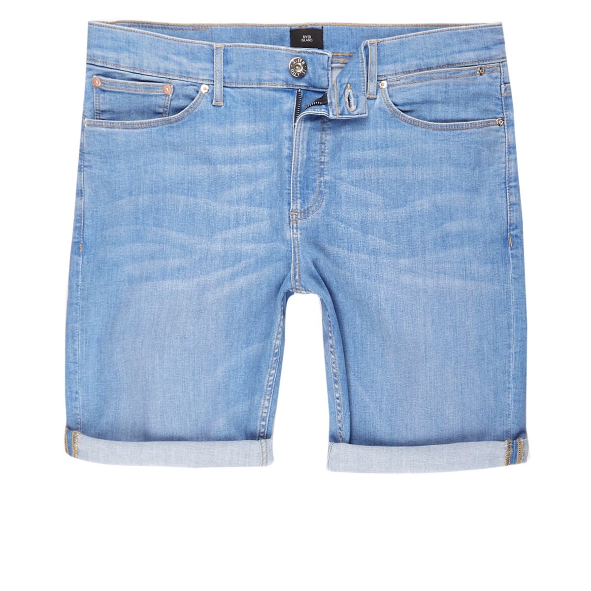 Light blue skinny denim shorts - Shorts - Sale - men