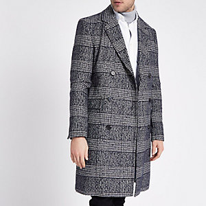 Grey check double breasted smart coat