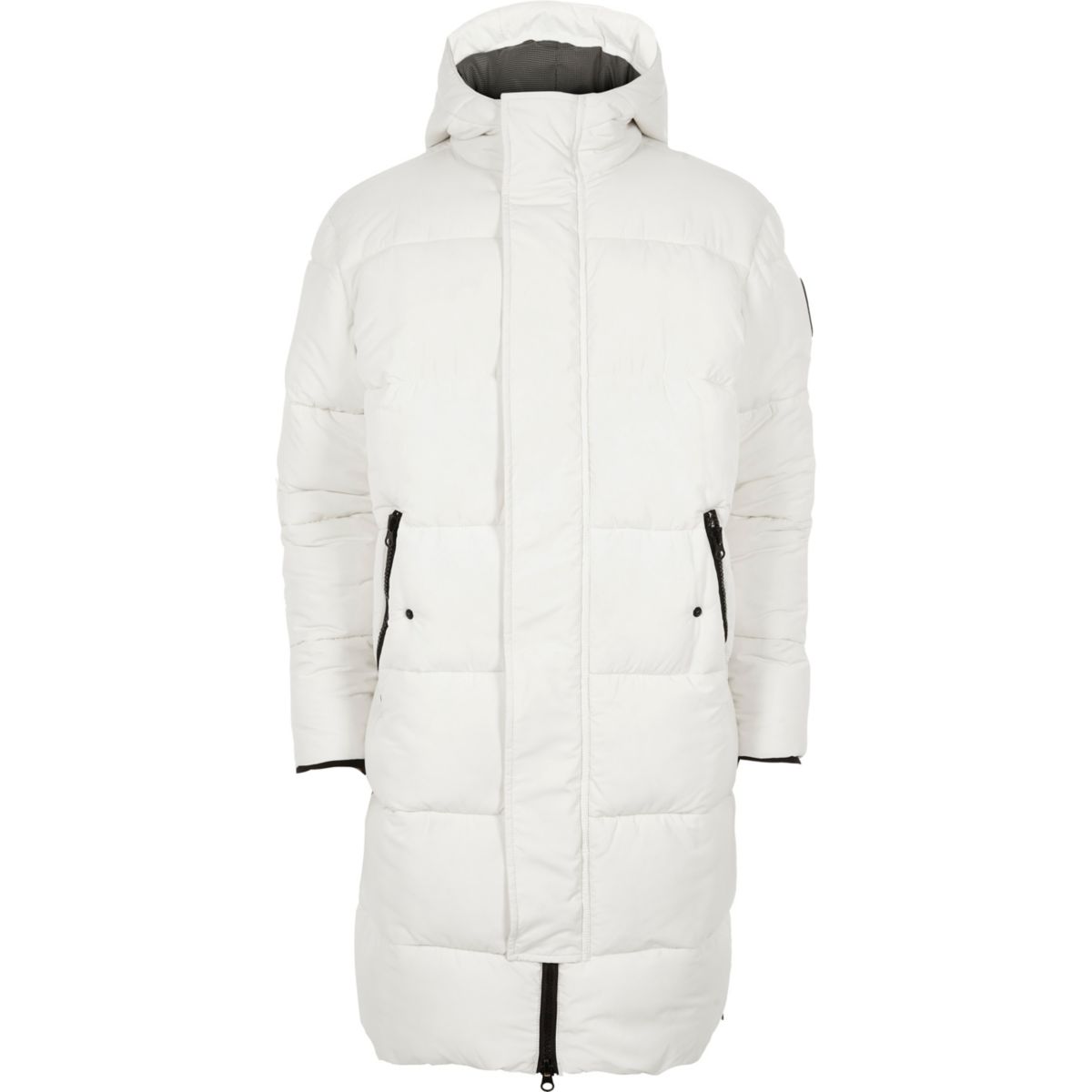 White longline hooded puffer coat Coats & Jackets Sale men