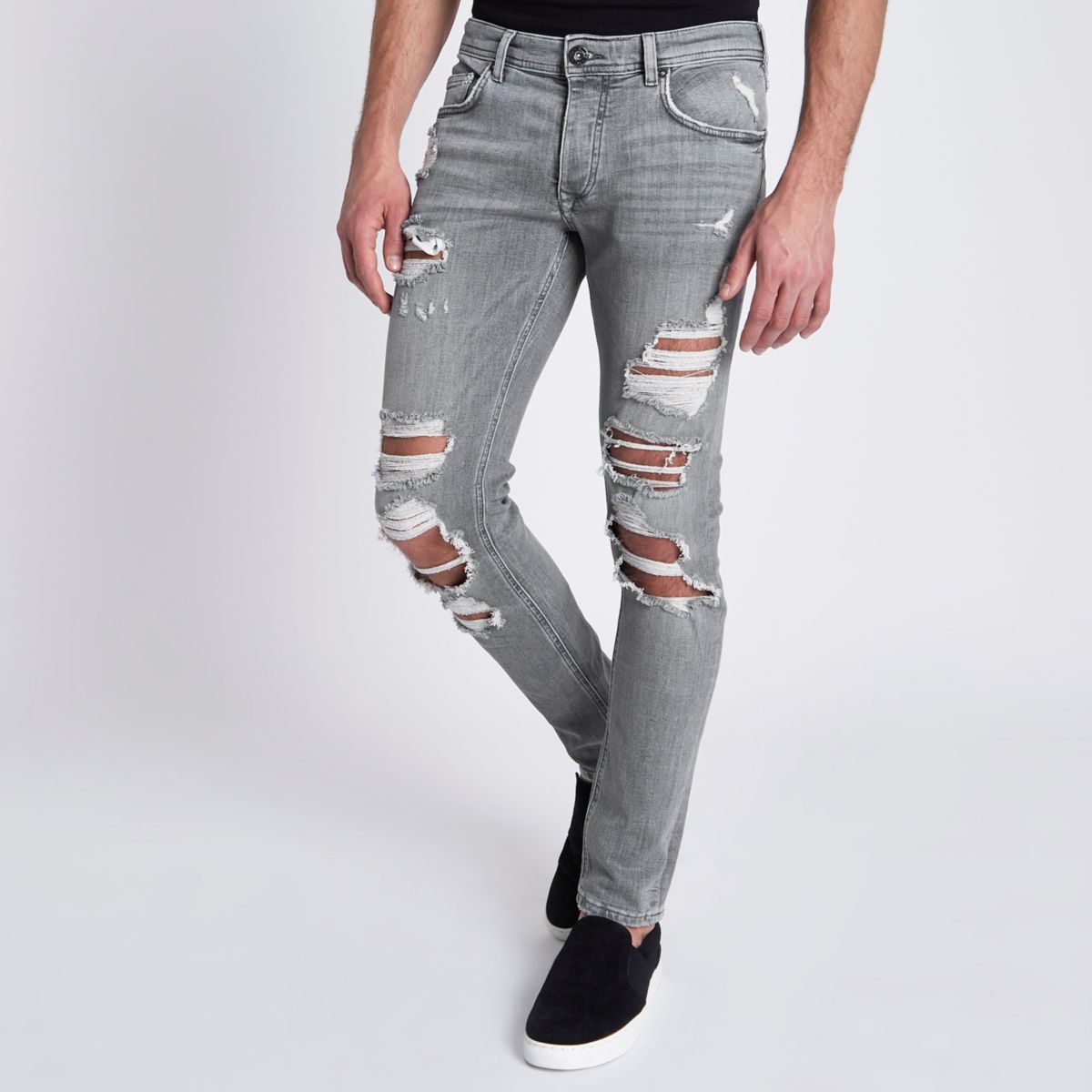 light skinny ripped jeans