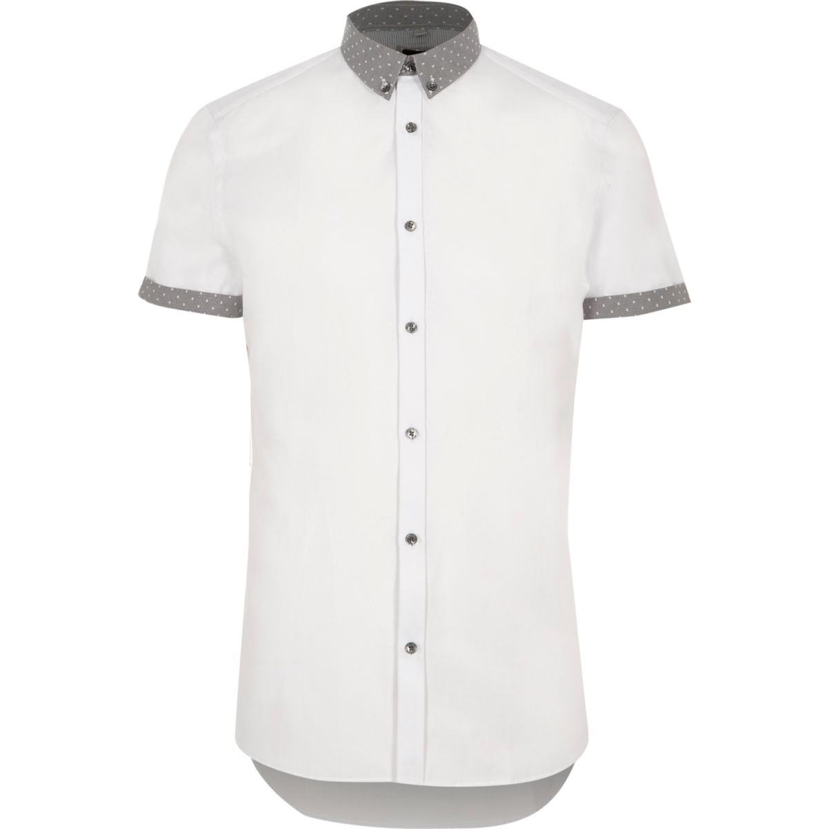 Short sleeve white blouses with collars