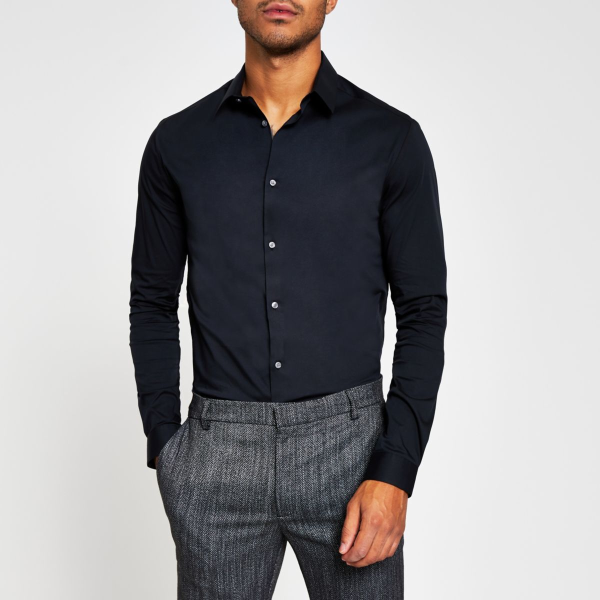 black long sleeve shirt men's outfit