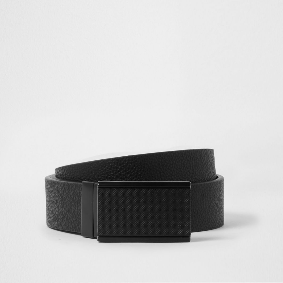 Black reversible plate buckle belt - Belts - Accessories - men