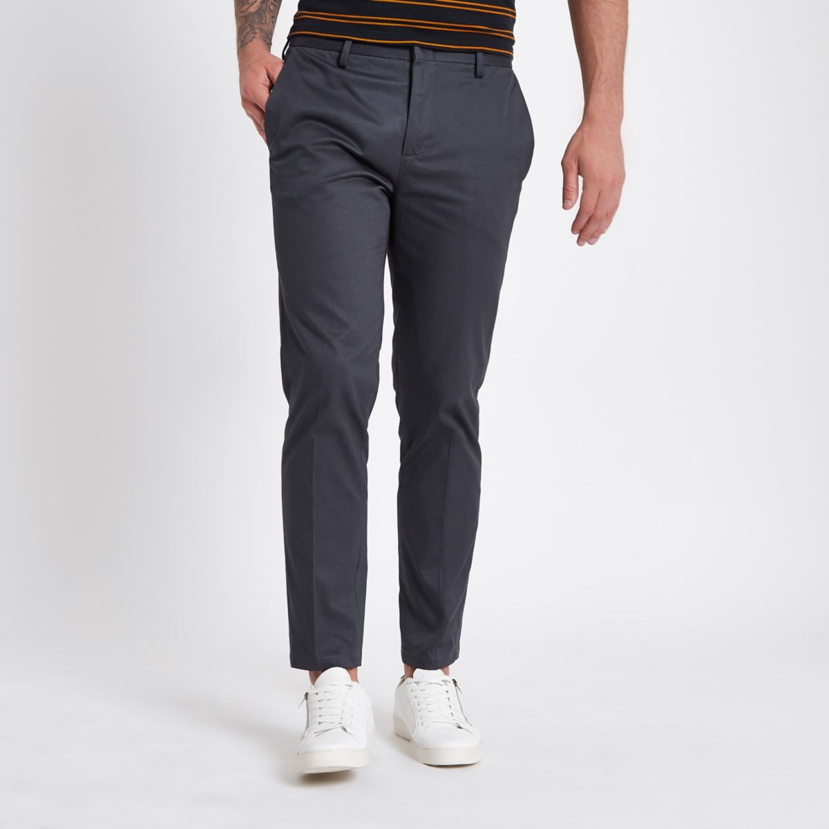 Dark grey slim fit chino trousers - Seasonal Offers - Sale - men
