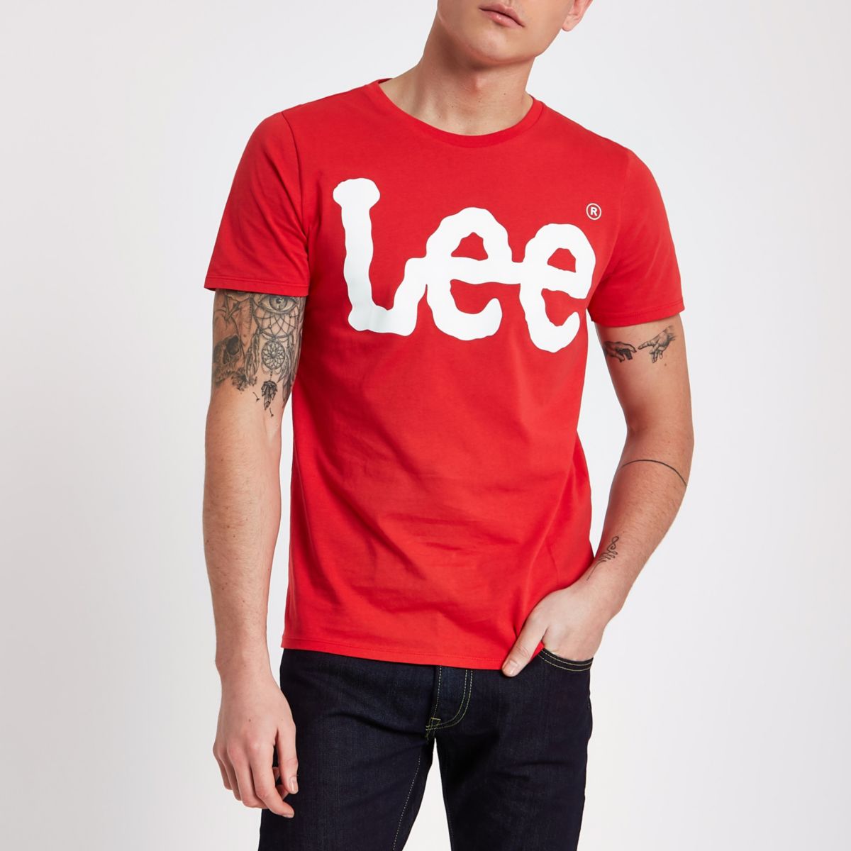 Red Lee logo print crew neck T-shirt - T-shirts - T-Shirts & Vests - men