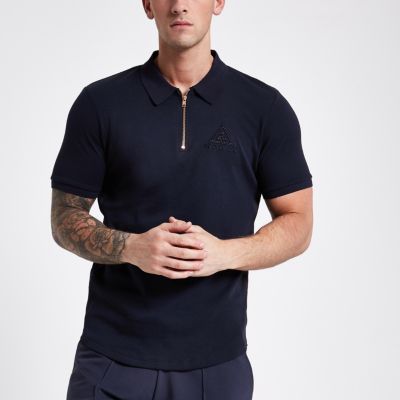 zip up polo shirt mens