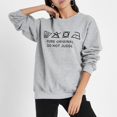 Grey marl Ditch the Label charity sweatshirt