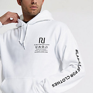 White Ditch the Label charity print hoodie