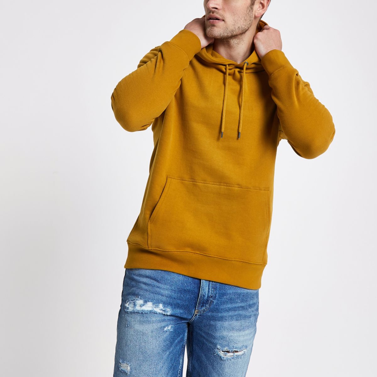 Long yellow hoodie