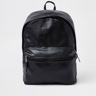 Hype black faux leather backpack - Backpacks / Rucksacks - Bags - men