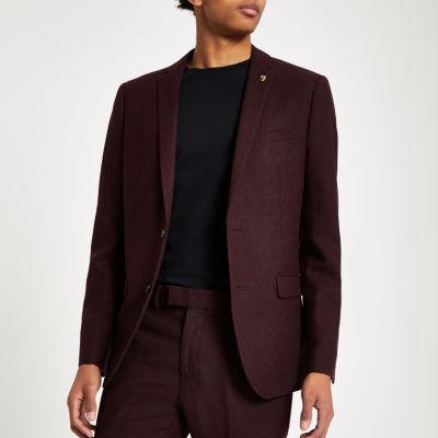 burgundy suit jacket for men