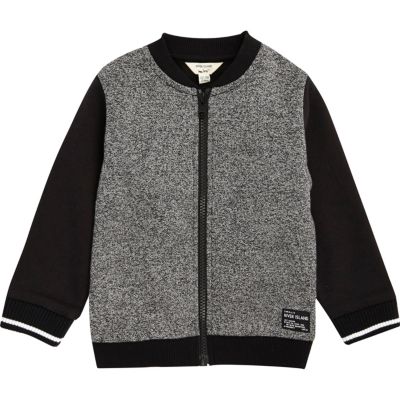 Mini boys grey colour block bomber jacket - baby boys coats / jackets ...
