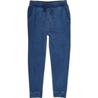blue washed joggers