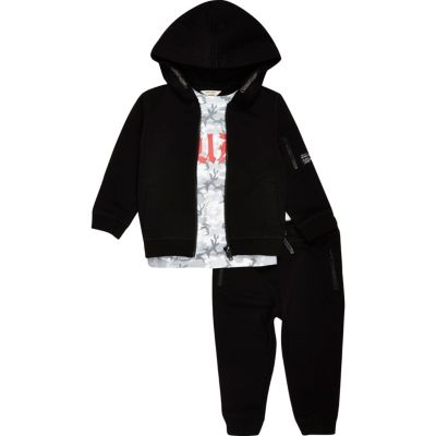 Mini boys black gothic hoodie joggers set - baby boys outfits - mini ...