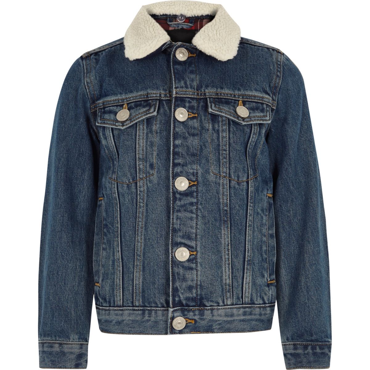 Boys blue borg collar denim jacket - Jackets - Coats & Jackets - boys