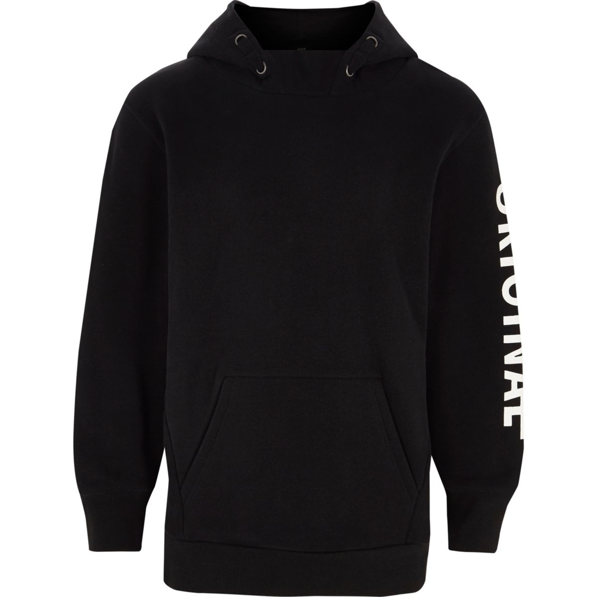 Boys black 'original' sleeve print hoodie Hoodies & Sweatshirts