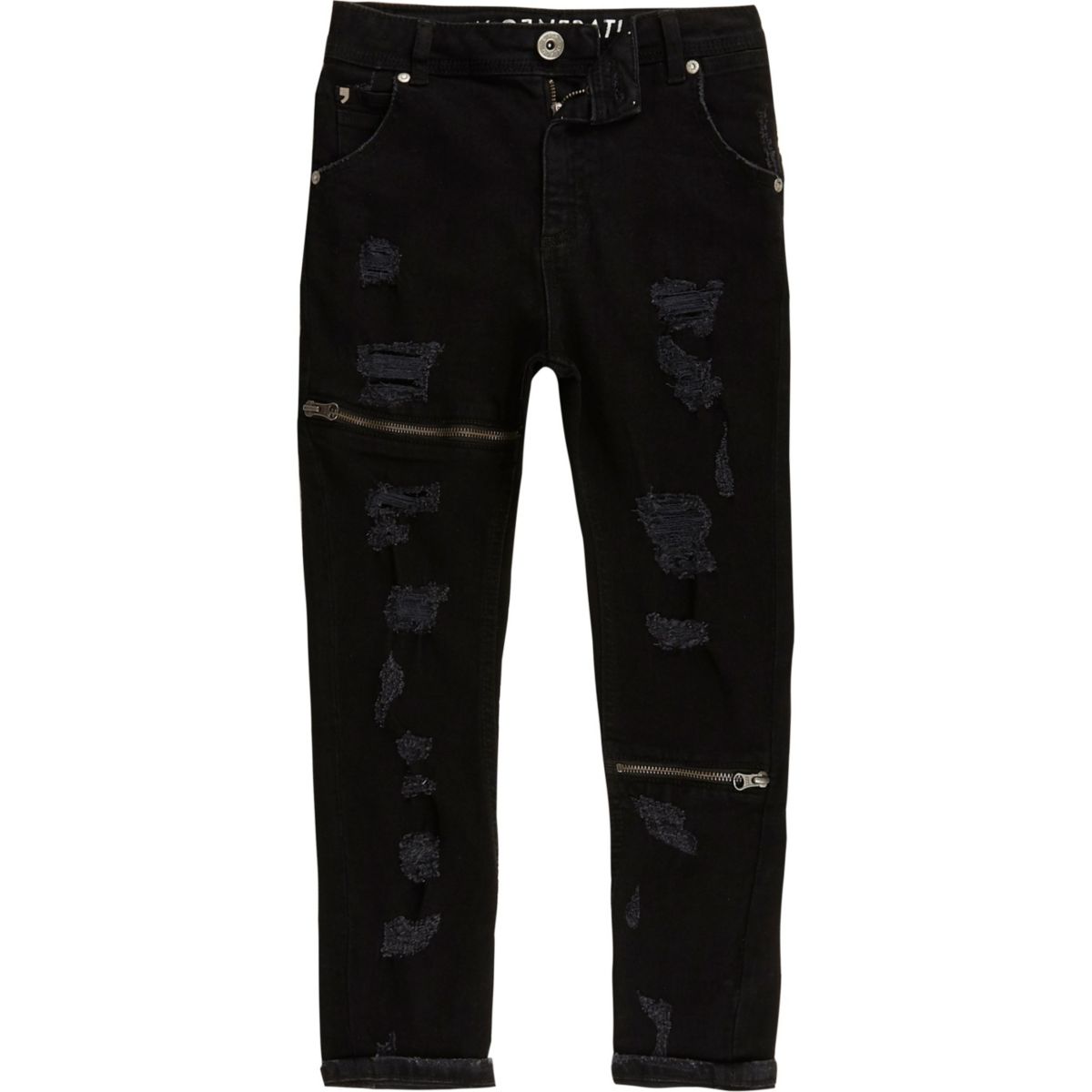 kids ripped jeans black