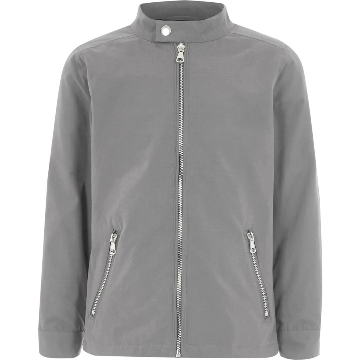 Boys grey racer neck bomber jacket - Jackets - Coats & Jackets - boys