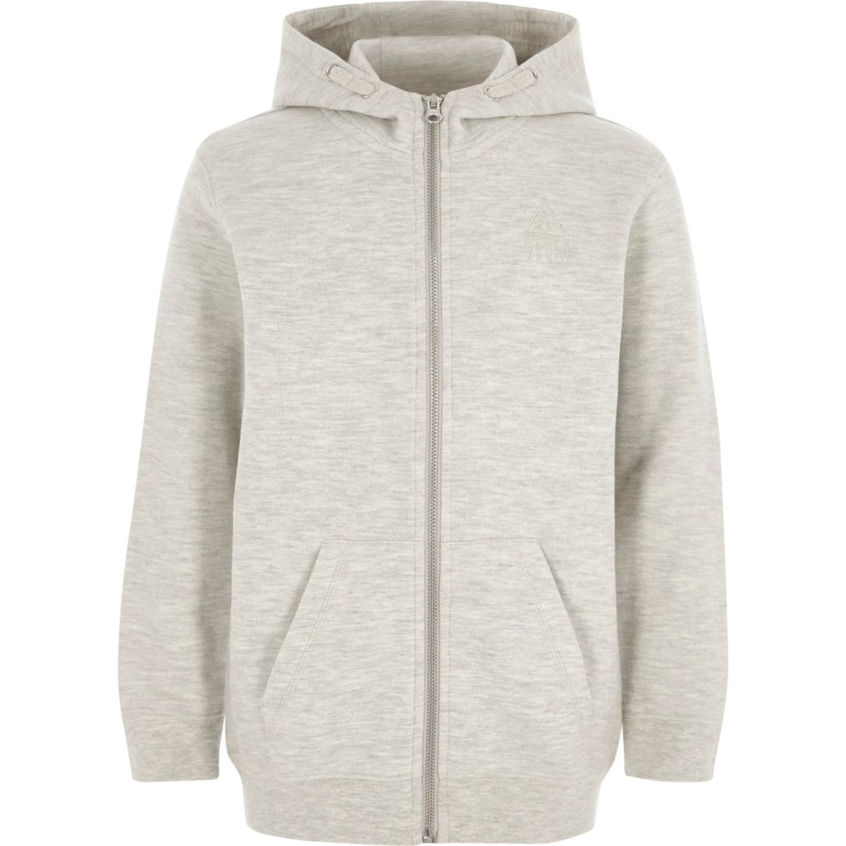 Boys grey zip-up pique hoodie - Hoodies & Sweatshirts - boys