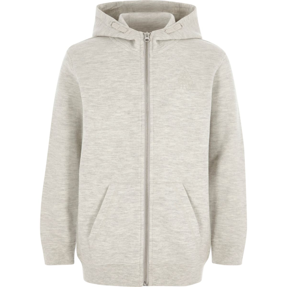 Boys grey zipup pique hoodie Hoodies & Sweatshirts boys