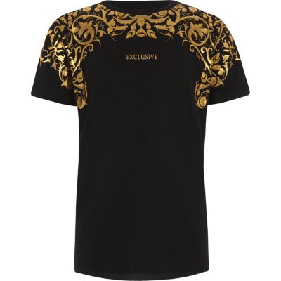 Boys ‘exclusive’ gold foil print T-shirt - T-shirts - T-Shirts & Vests ...