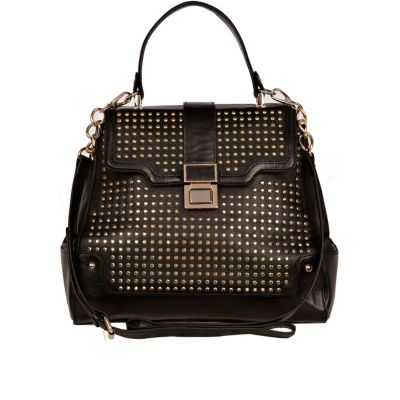 Black studded clasp bag - bags / purses - sale - women