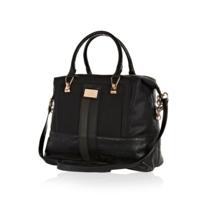 Black croc panel bowler bag - Bags & Purses - Sale - women