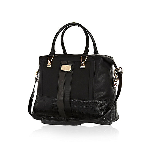 Black croc panel bowler bag - bags / purses - sale - women