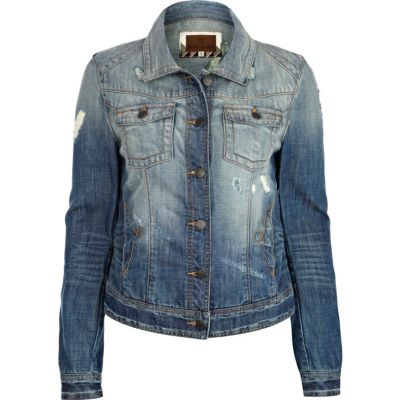 Mid wash denim jacket - Coats & Jackets - Sale - women