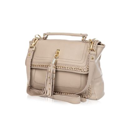 beige chain shoulder bag