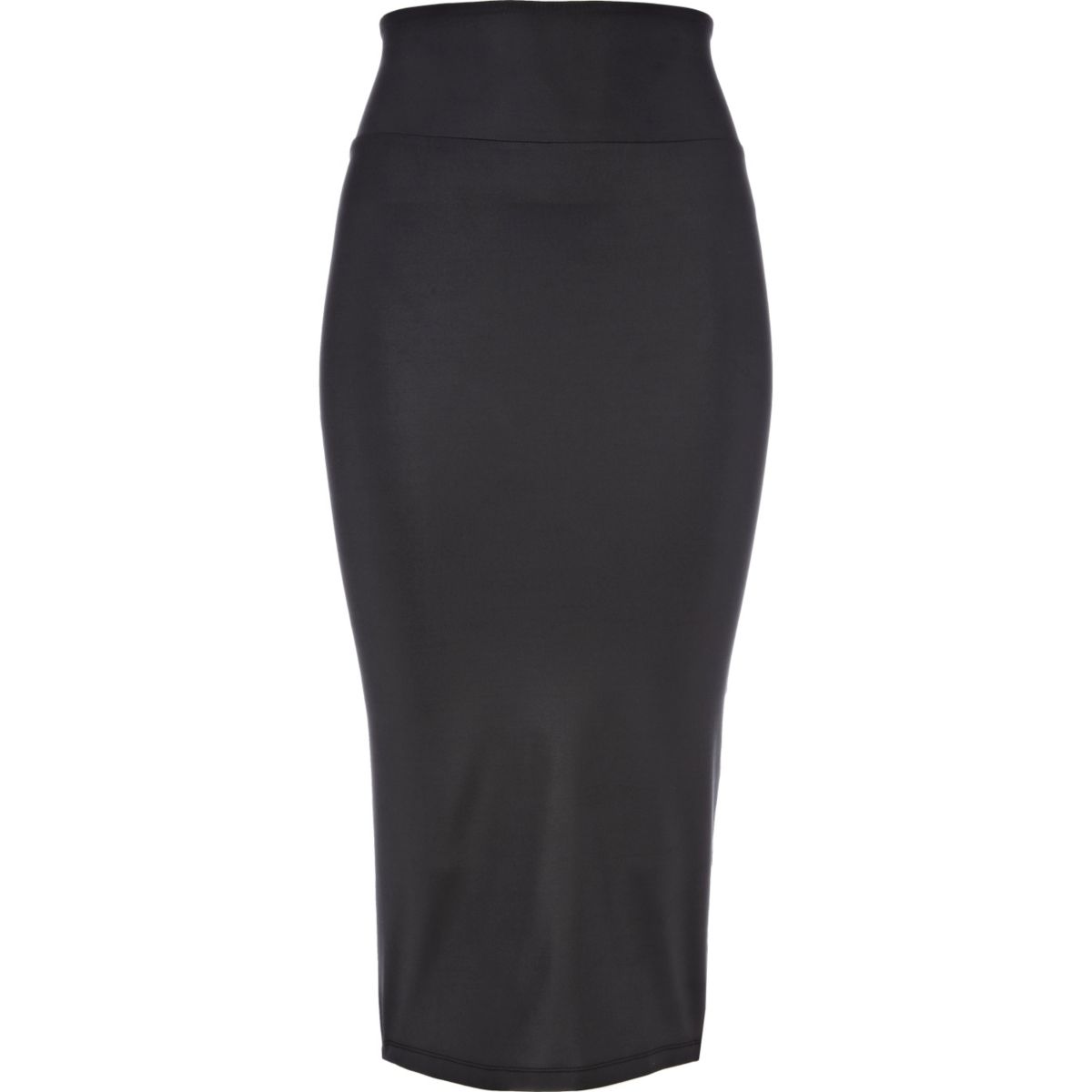 Black wet look midi tube skirt - Skirts - Sale - women