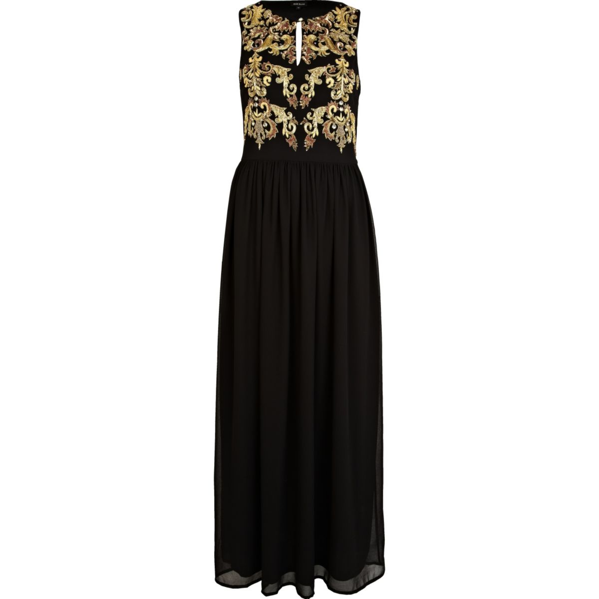Black baroque print maxi dress - Dresses - Sale - women