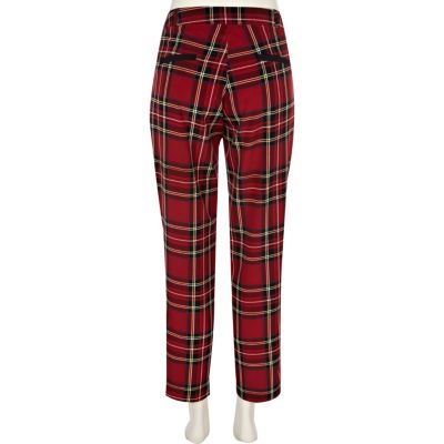 tartan red trousers