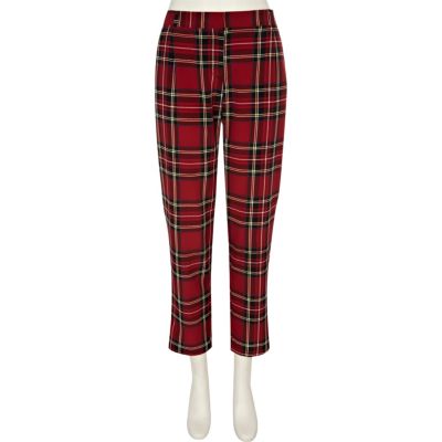 tartan red trousers