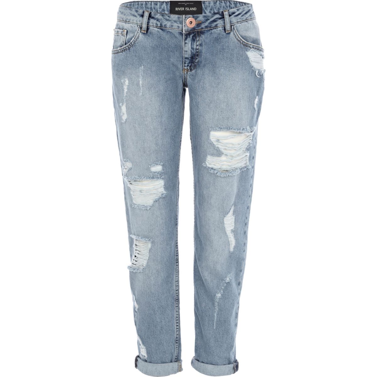 light wash ripped boyfriend jeans
